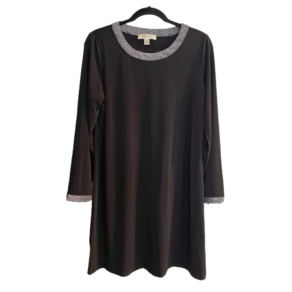 MICHAEL KORS Black Long Sleeve Stretch Pullover Sheath Cocktail Dress